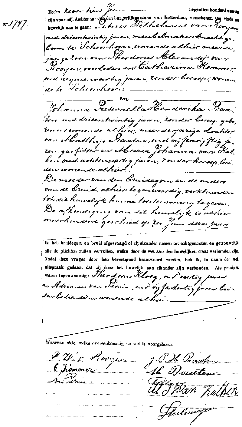 19140617 huw akte 1747 Petrus W v Rooijen - Johanna PH Baaten